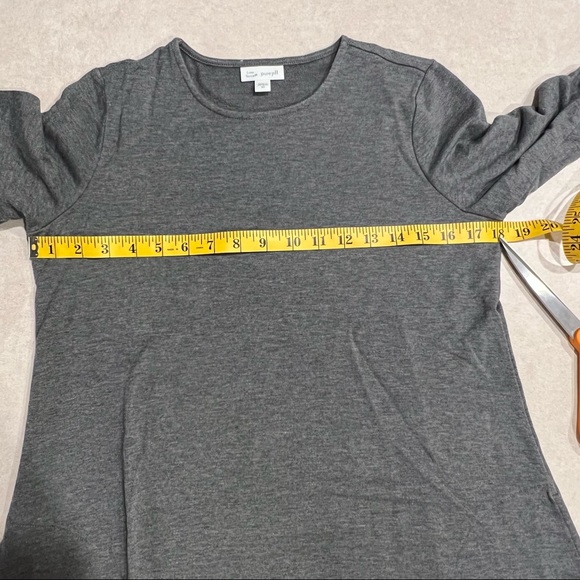 ⭐️ Luxe Tencel PureJill J Jill Crew neck Long Sleeve Swing Dress Size: XS - Picture 13 of 14